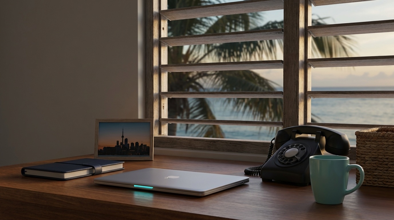 Nearshore virtual assistant working from home office in the Caribbean