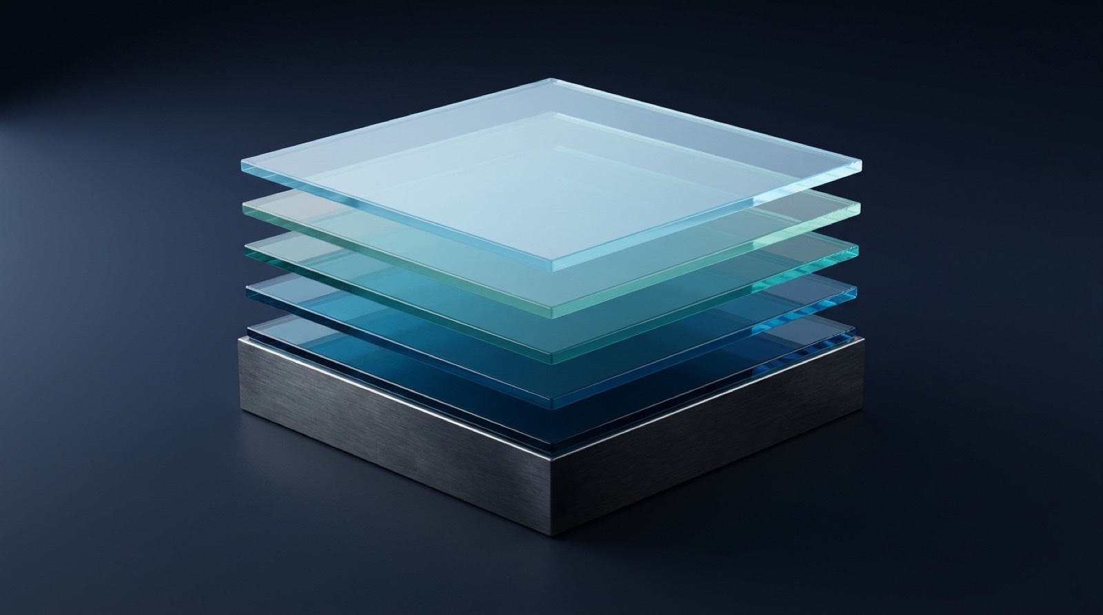 Solid metal base block with translucent glass cost layers stacked on top, representing the benefits and overhead loaded onto a US call center agent's wage