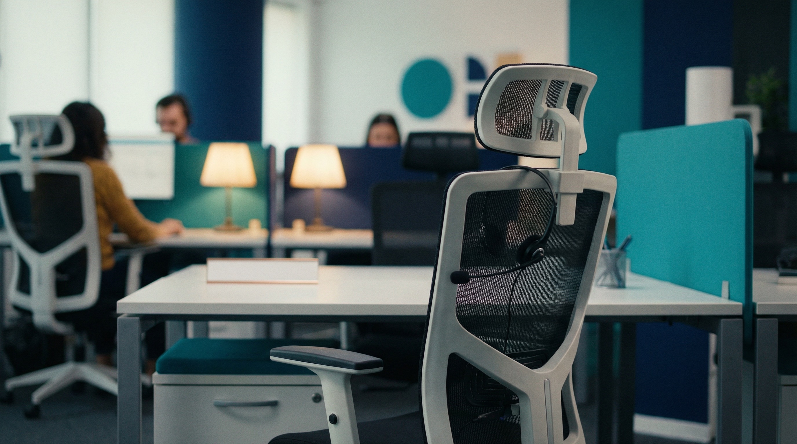 Empty call center chair representing agent attrition