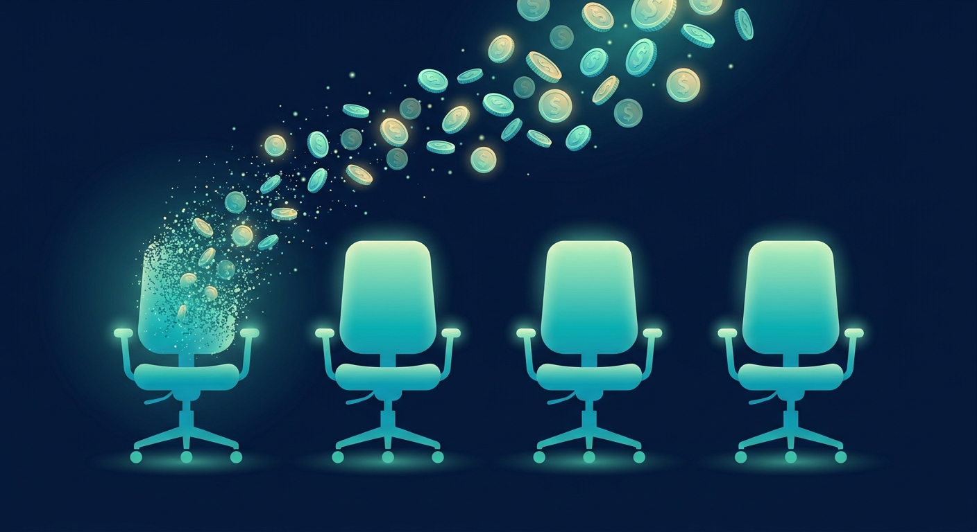 Abstract visualization of team seats emptying and the cost of refilling them